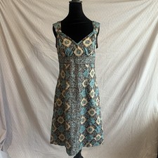 Y2K Vintage Printed Midi Dress Boho Cottagecore Pattern Size 10