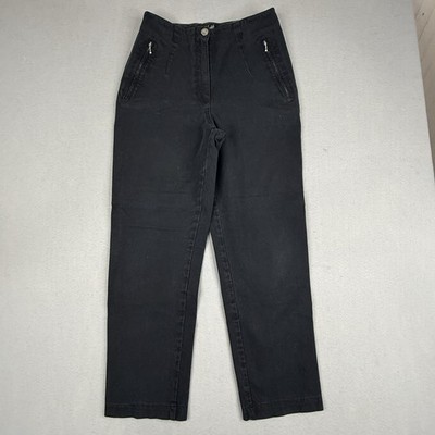 Vanilia Black High Rise Straight Leg Pants 38 Italy Minimalist Stretch US 6-8