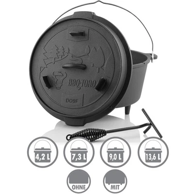 Forest Dutch Oven pentola per fuoco in ghisa pentola in ghisa pentola per arrostire BBQ-Toro