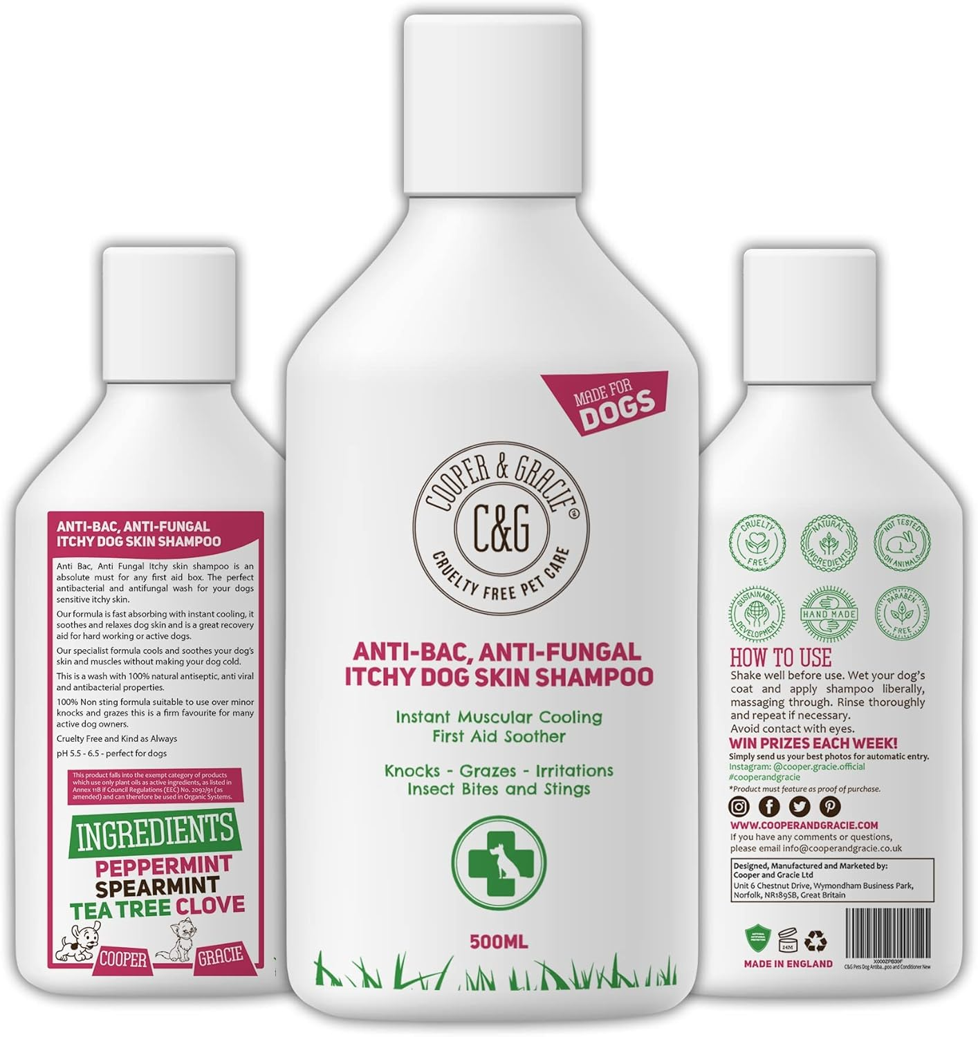 Dog Shampoo for Itchy Skin Antibacterial and Antifungal | Natural Medicated Low