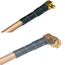 RG400 MCX MALE ANGLE to RP-SMA MALE ANGLE RF Cable FAST-SHIP LOT