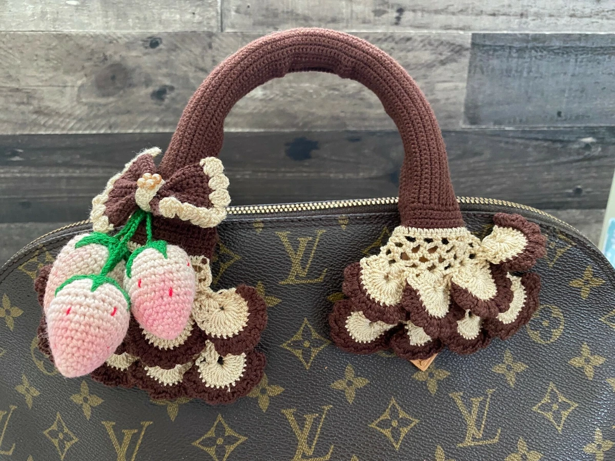 Handmade Crochet Handles cover Louis Vuitton LV Alma Speedy Accessories  Brown 4