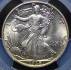 1938 WALKING LIBERTY HALF DOLLAR PCGS MS 63 EXCELLENT SILVER SATIN LUSTER OVER A