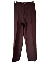 Levi's Vintage Pants Sz 10 1970s Dark Brown Womens Wide Legs Tiny Waist Hi Rise