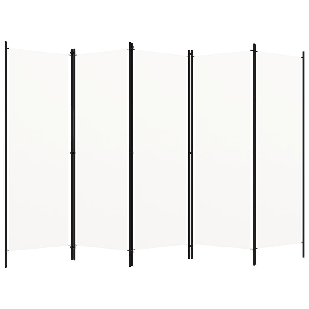 AX Divisorio Paravento Bianco Stanza 5Pannelli Pieghevole 2.5x1.8m Nuovo 320723