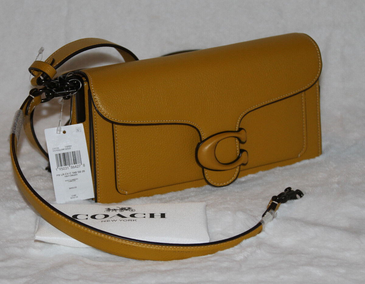 COACH Tabby 26 Shoulder Bag Purse Crossbody Yellow Leather