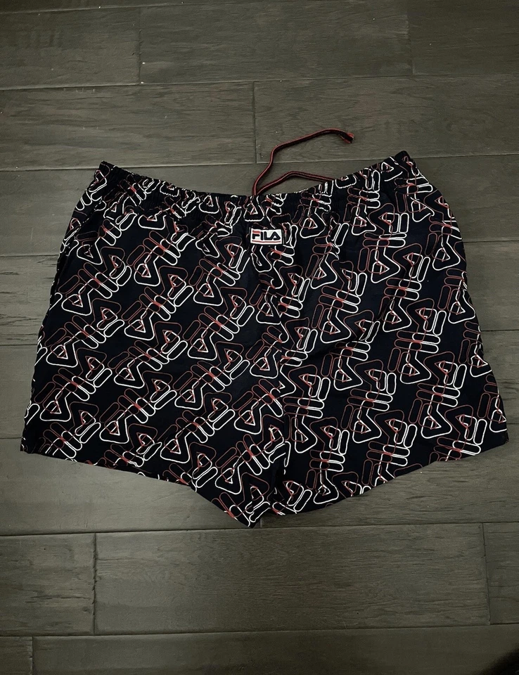 Pantalones Cortos De Colección Fila Para Hombres Estampado Completo Logo XL Azul Rojo Blanco Foto 4 de 4