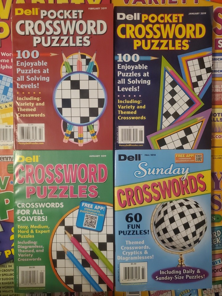 24 NEW/UNUSED Pennypress / Dell Variety & 9 Crossword Puzzle Books eBay