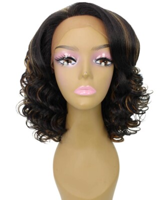 LUXLUXE Candace lockig 13 Zoll lang 4X4 Damen Lace Front Perücke, mehrere Farben
