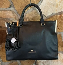 VINCE CAMUTO Tina Satchel handbag - black Leather