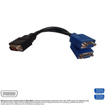 Adapter Video D-Sub DMS 59 Pin DMS59 Dual VGA HD 15 Pin HD15 Y Cable Dell 0G9438