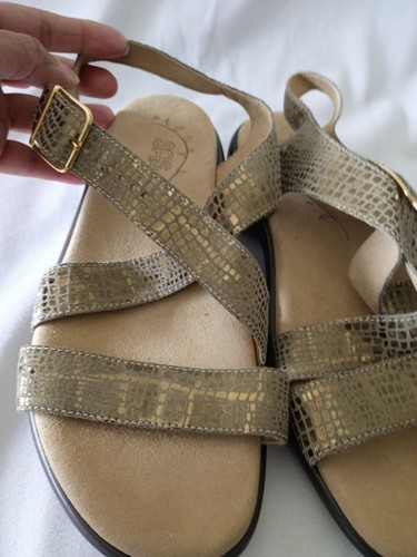 SAS Laguna Champagne Cross Strap Sandals 10W Women’s Wide NEW No Box - Picture 9 of 15