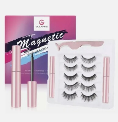 GULANNE Custom Eyelashes and Magnetic Eyeliner, Magnetic Eyelashes Kit, Magnetic