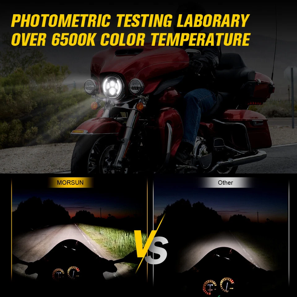 Faro LED de 7 pulgadas haz sellado DRL señal de giro para Street Glide Road King Foto 3 de 4