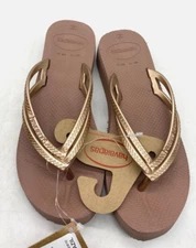 Havaianas Cappuccino Wedge Flip Flops Women's Sz 37 BR / 7.5 US