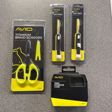 AVID CARP TOOL ACCESSORIES JOBOT CLEARANCE SCISSORS / BAIT DRILLS / CASE