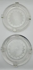 Vintage Clear Glass Starburst Ashtray Round Cigar Cigarette Mid Century Modern