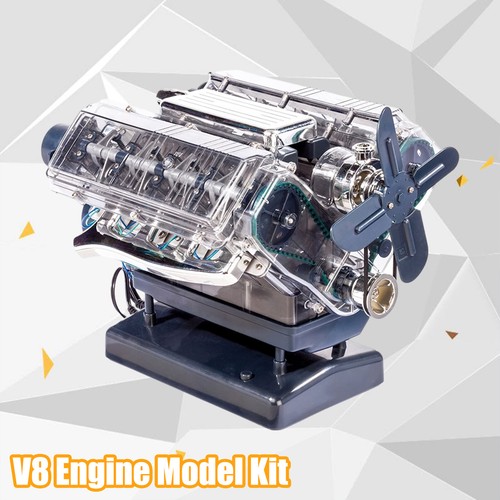 DIY Mini V8 Replica Engine Model Kit Working Micro Motor Silver - Picture 10 of 12