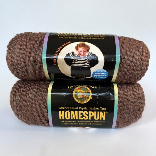 2 Skeins Lion Brand Yarn HOMESPUN Color 403 EARTH Lot 99403501 6 Oz
