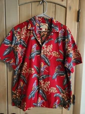 Paradise Found Magnum PI Tom Selleck Parrots Palm Aloha Hawaiian Camp Shirt XL
