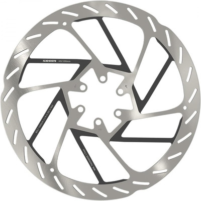 HS2 Disc Brake Rotor - 200Mm, 6-Bolt, Rounded, Silver/Black