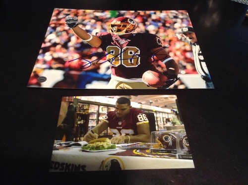 jordan reed autographed 8x10,redskins coa & holo100%authentic - Picture 2 of 2