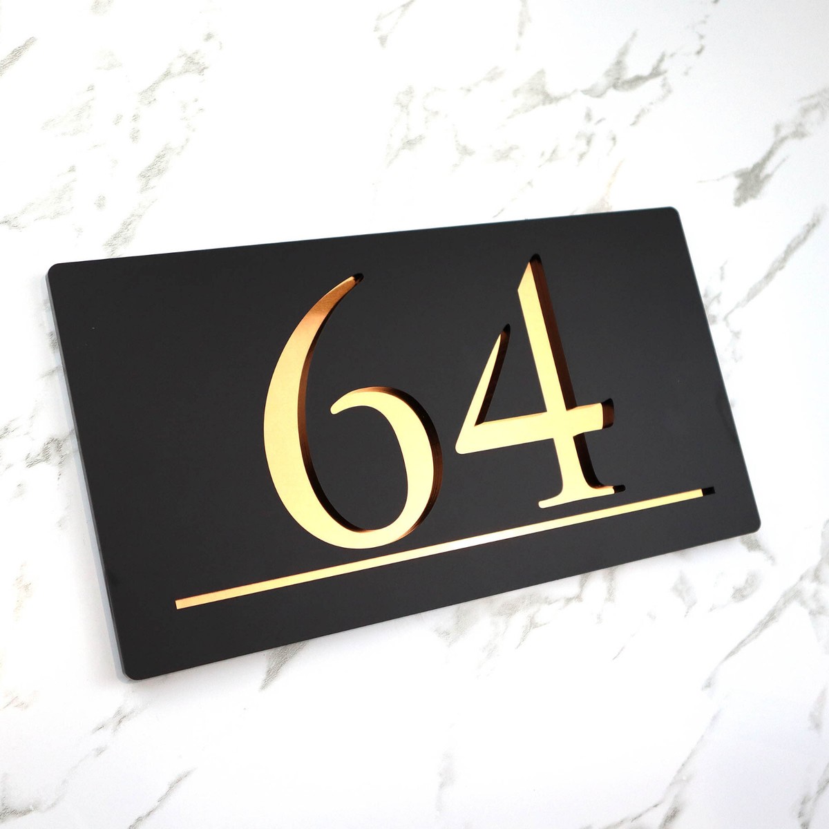 Letrero Número De Casa Placa De Dirección Acrílica Personalizada, Letrero De Dirección Personalizado Para Casa, Letrero De Número De Casa De 3 X 12 Pulgadas Con Placa Base Blanca Y Tornillo Para