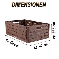 Produktbild von 10 Obstkisten / Stapelboxen Holzoptik – 60x40x18,8 Cm – Gastlando – Stapelbar & Stabil