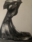 Tableau ancien estampe Art Deco Edouard Marcel Sandoz poisson chien de mer