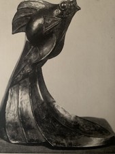 Tableau ancien estampe Art Deco Edouard Marcel Sandoz poisson chien de mer