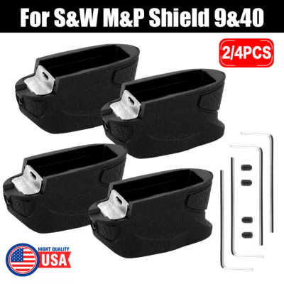 2/4PCS Enhanced Magazine Plate Extension for M&P Shield 9 & .40 S&W + 1/2 Round