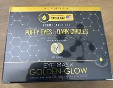 Dermora Under Eye Patches Eye Mask Golden-Glow Puffy Eyes Dark Circles 20 Pairs
