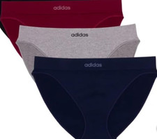 adidas women's 3 Pack Seamless Bikini Underwear, Multi, Medium