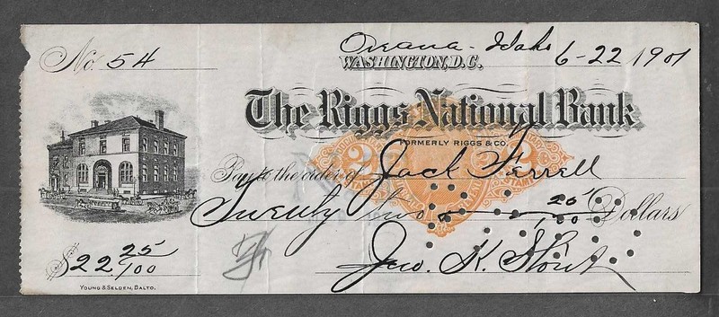 1901 Washington DC/Oreana Idaho Check RN-X7