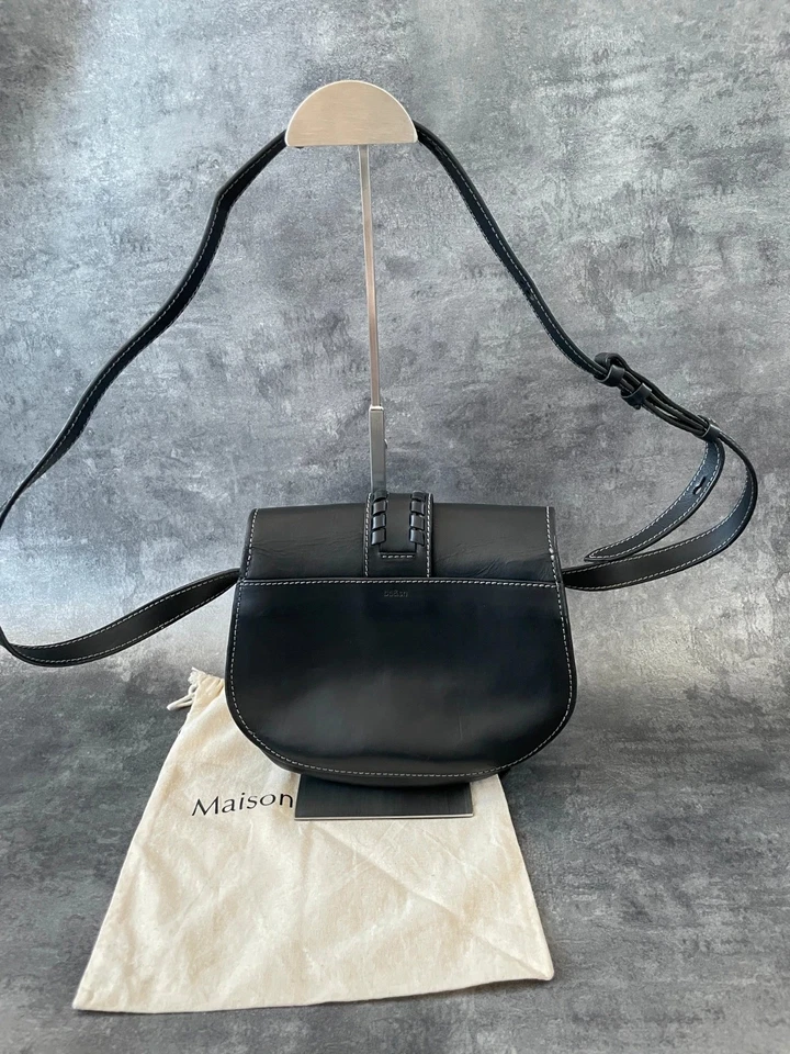 petit sac à main en bandoulière ba&sh teddy noir cuir - Photo 2/4