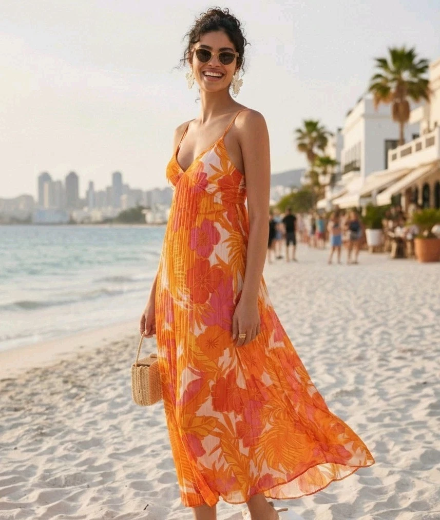 mango flowy long dress Leather & Lace Long Dress – Mieka Boutique main image 0