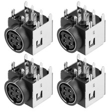 4pcs S-video PCB Mount 4 Pin Din Socket Audio Video Connector Black DIN-422