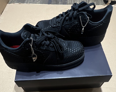 Nike Air Force 1 Black Low Top Men's Lace Up Sneakers Walking Basketball