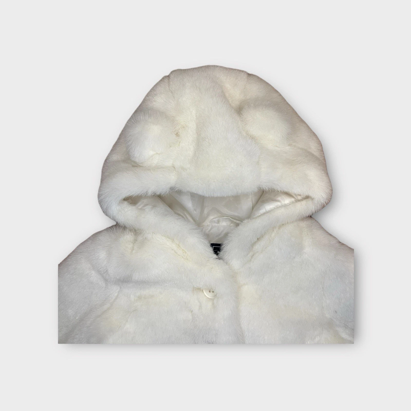 OFF WHITE Giacca pelosa con cappuccio orecchio avorio Gap