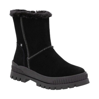 Black Casual Closed Ladies Mid Height Boots R-Evolution W2172-00