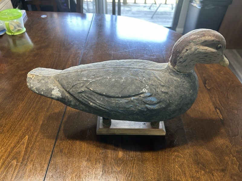 ***ORIGINAL PAINT*** OVERSIZED BLACK DUCK ANTIQUE DECOY