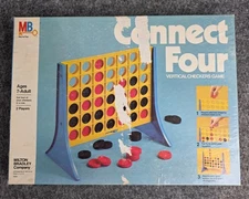Vintage 1979 Milton Bradley Connect Four Vertical Checkers Game Complete Set