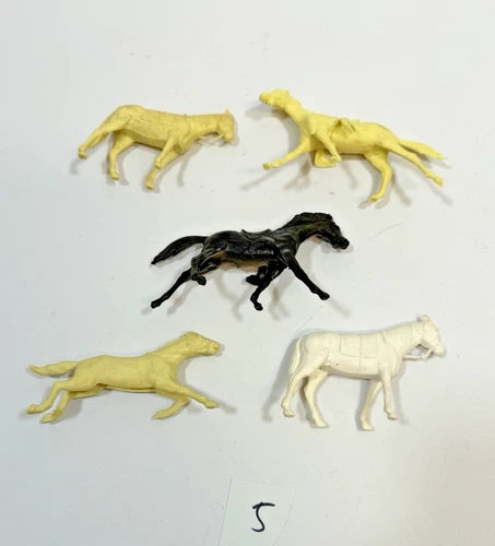MARX LOT of 6 CAVALRY HORSES VINTAGE for FORT APACHE BLUE & GRAY ALAMO #5