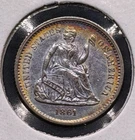 1861 Seated Liberty Silver Half Dime AU Civil Era with Beautiful Tone Toning