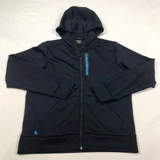 Untuckit Hoodie Mens S Rivera Blue Stretch Performance Jacket Full Zip Pockets