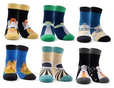 Boys Winter Socks Kids Warm Crew Socks Thermal 5-7 Years Mix 6 Pairs Space