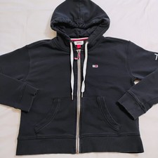 Tommy Hilfiger Full Zip Hoodie Navy W/ Pockets French Terry Sweatshirt Small