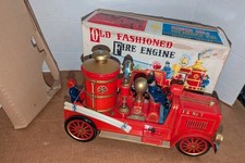 Amazing Vintage Tin Litho Toy Fire Engine Truck Modern Toys Japan Original Box