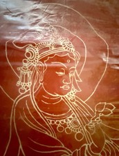 Chinese Batik Goddess Of Mercy 32" x 15"