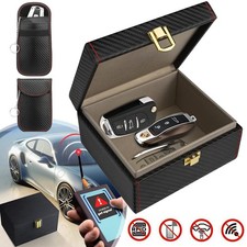 Keyless Go Schutz Autoschlüssel Box RFID Funk Schlüssel Signal Blocker Box Leder